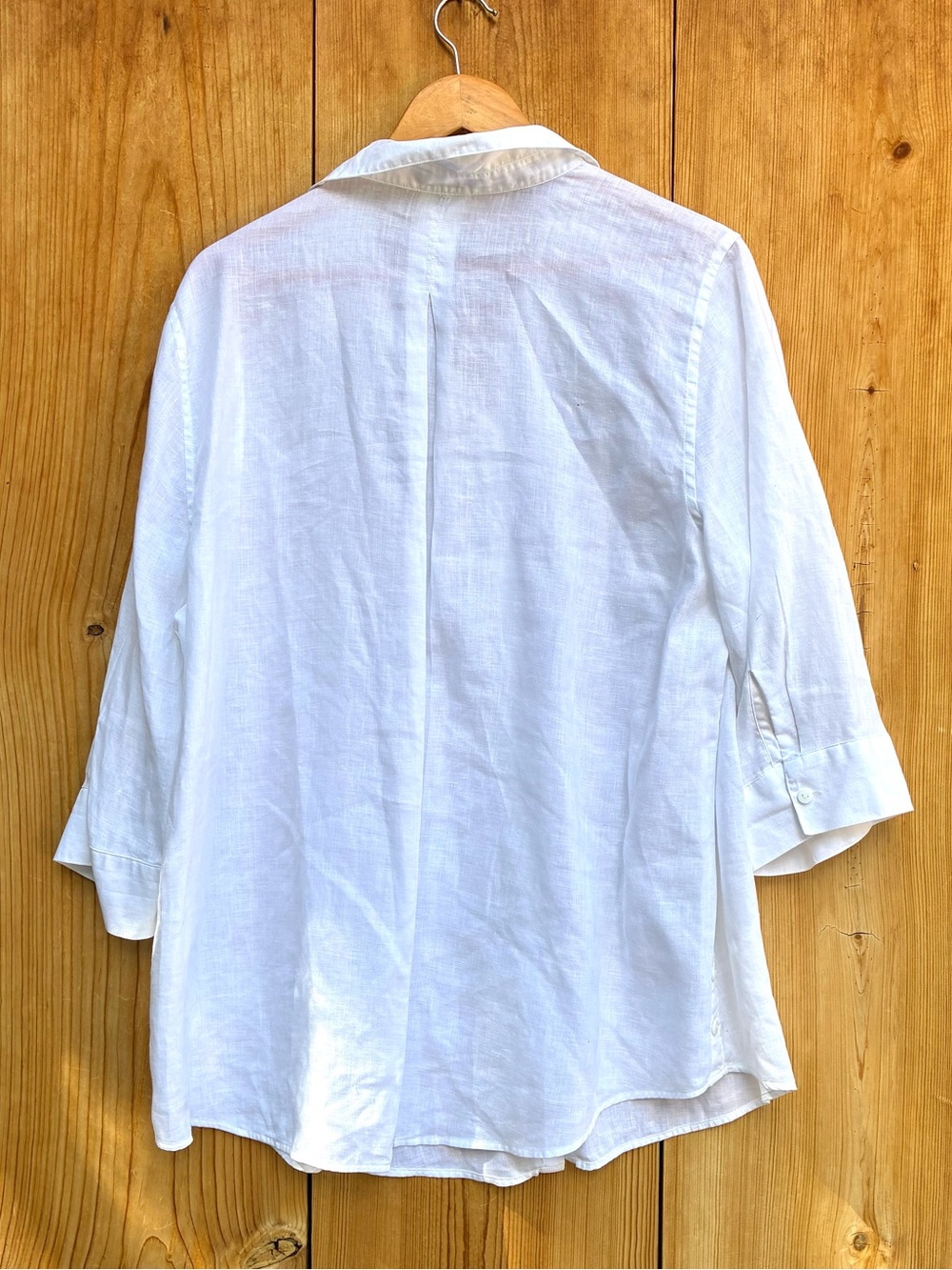 Chico’s EUC White Linen No Iron Button Up Shirt Sz XL - Picture 7 of 7